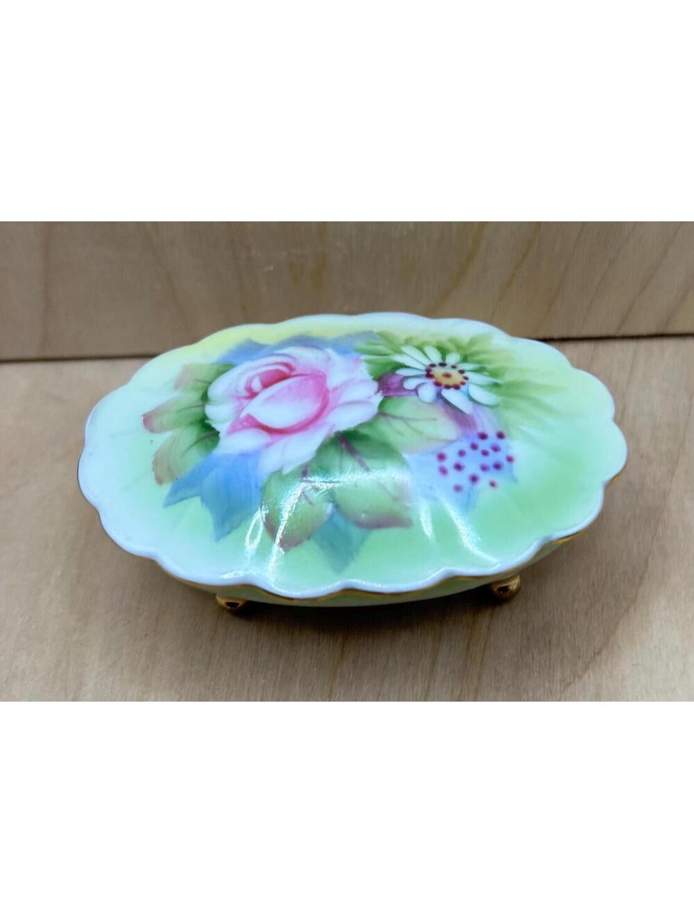 Lefton hand painted trinket dish